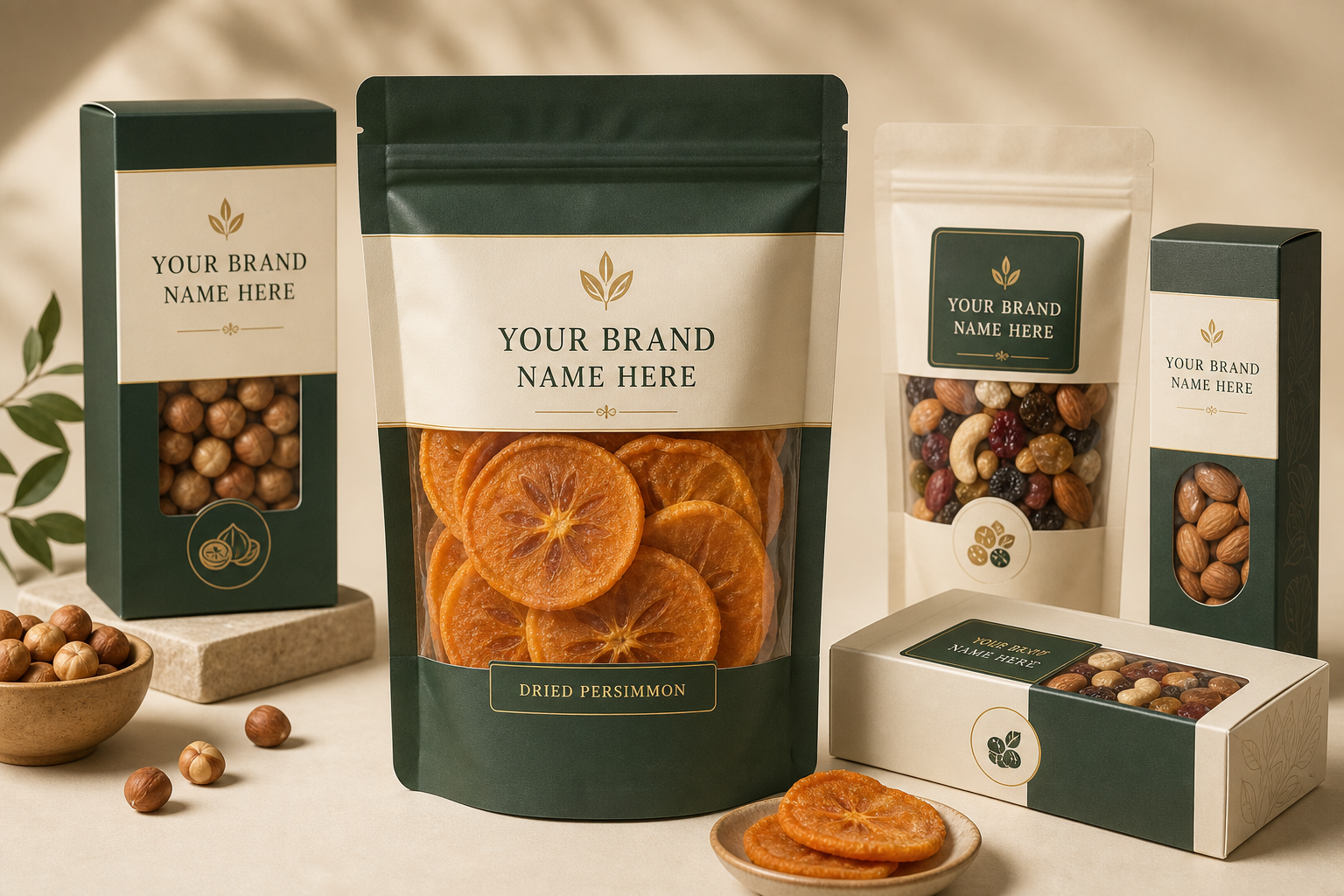 Private Label packaging mockup with Your Brand Name Here