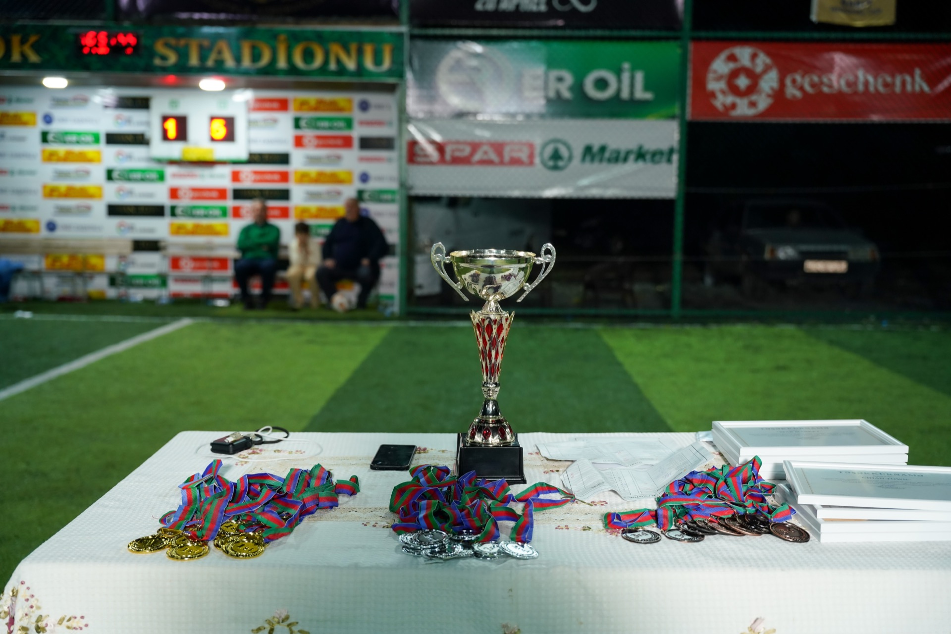 Sabit Memorial Cup trophy and medals